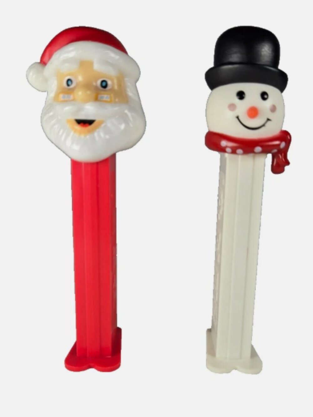 Pez Candy Dispensers Christmas Vintage Santa 2002 and Snowman 2013 Holiday